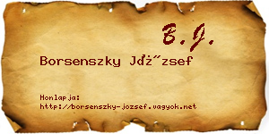 Borsenszky József névjegykártya